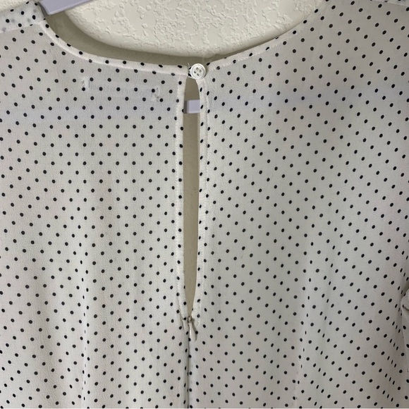 Reformation Womens Alcott short sleeve mini dress white black polka dot 12 - Picture 10 of 11